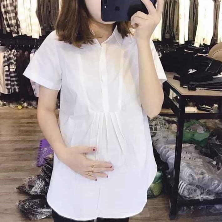Áo Bầu  FREESHIP ⚡️ Áo Bầu Sơ Mi Trắng Đẹp Công Sở (Ảnh Thật)
