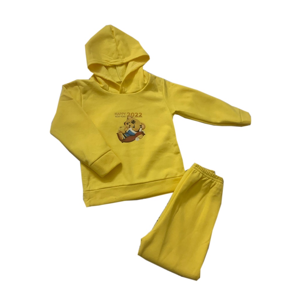 Đồ bộ thu đông cho bé dài tay có mũ, bộ nỉ lông trẻ em hàng xuất khẩu