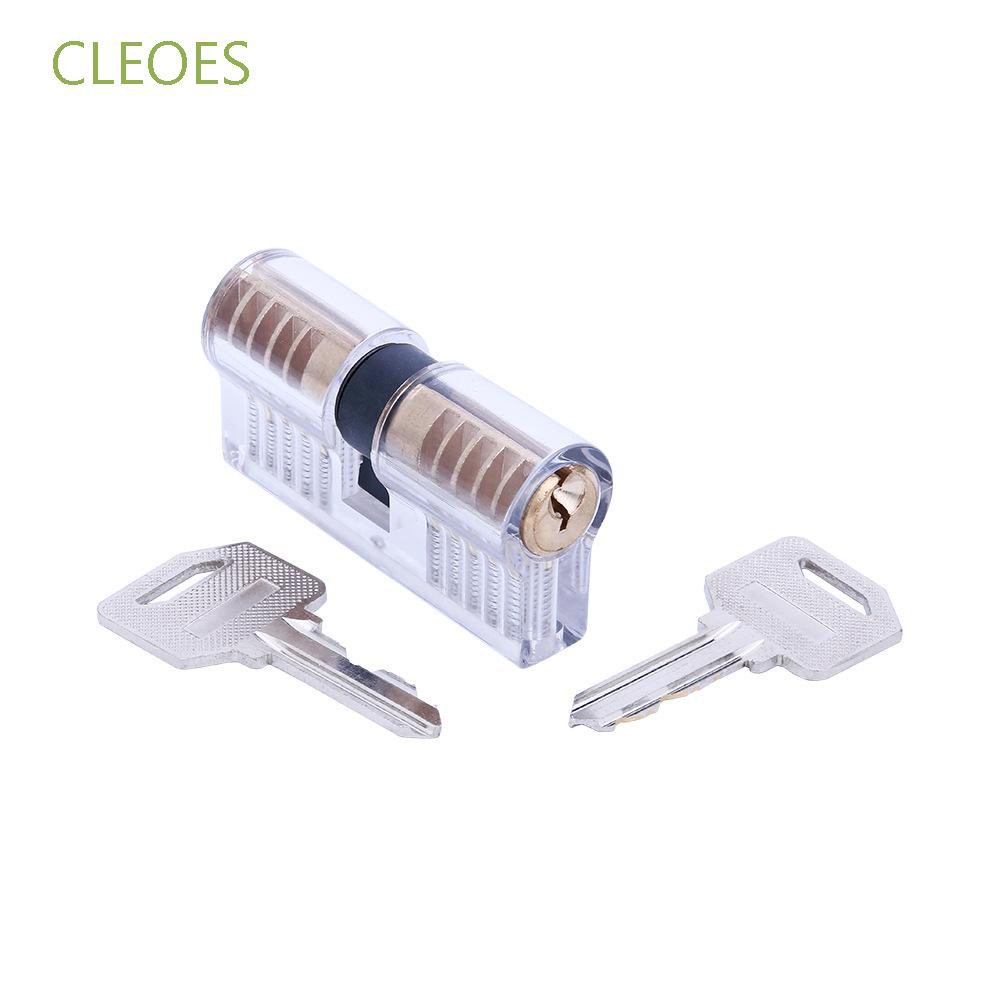 CLEOES Locksmith Locks Training Skill Professional Pick Tools Hardware Home Improvement Transparent Padlock Locker Cutaway Visible Practice Copper Lock/Multicolor