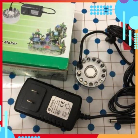 ❤ Máy phun sương, tạo khói 12 đèn led thay đổi màu kèm nguồn (dùng cho bể cá, thác nước phong thuỷ)206795 [SKM]