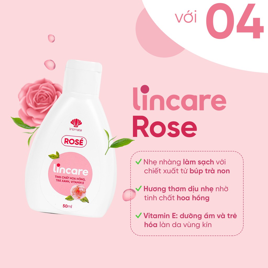 Dung dịch vệ sinh phụ nữ Lincare rose 50ml