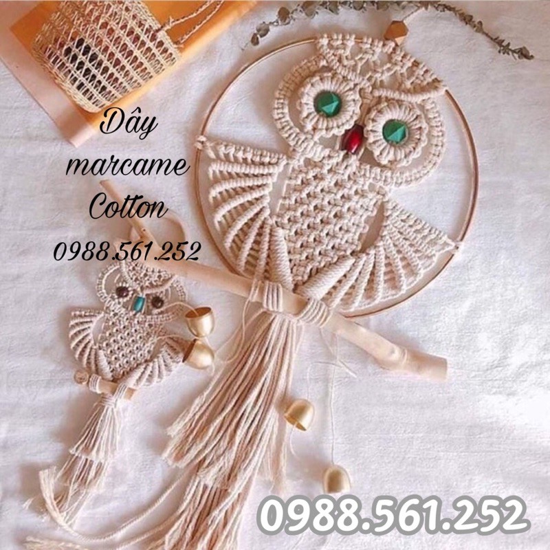 Dây thừng cotton marcame - decor setup - handmade đủ size - trang trí