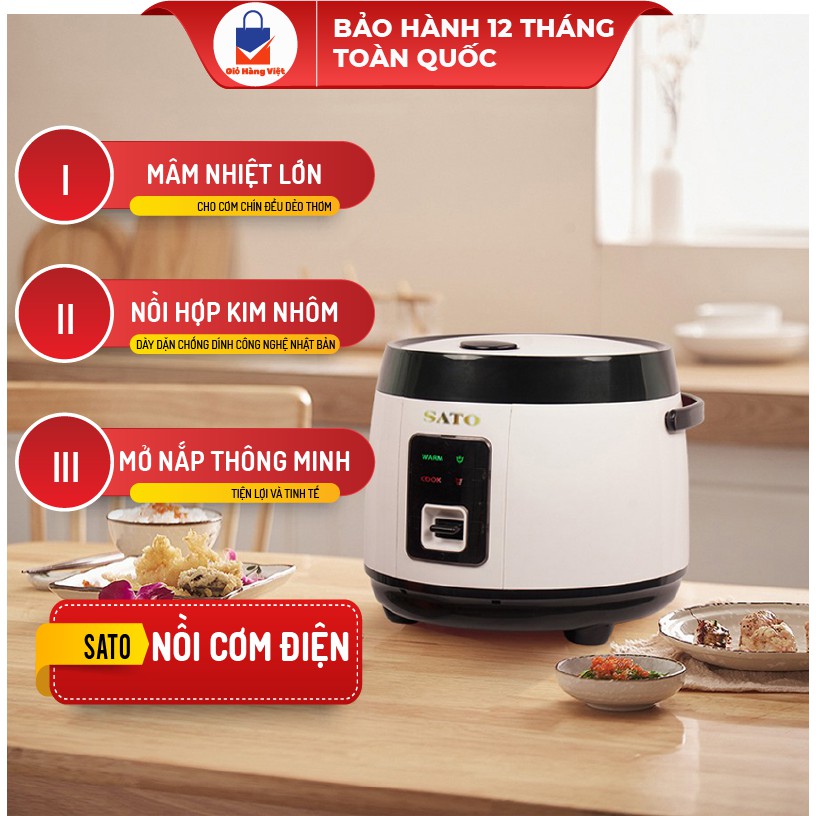 Nồi cơm điện công nghệ Nhật Bản SATO 18F061 nấu cơm ngon