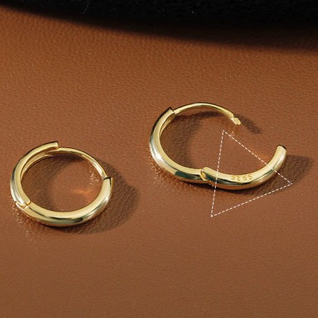 Khuyên tai tròn Bạc ý 925 hàn quốc bông tai tròn nam nữ