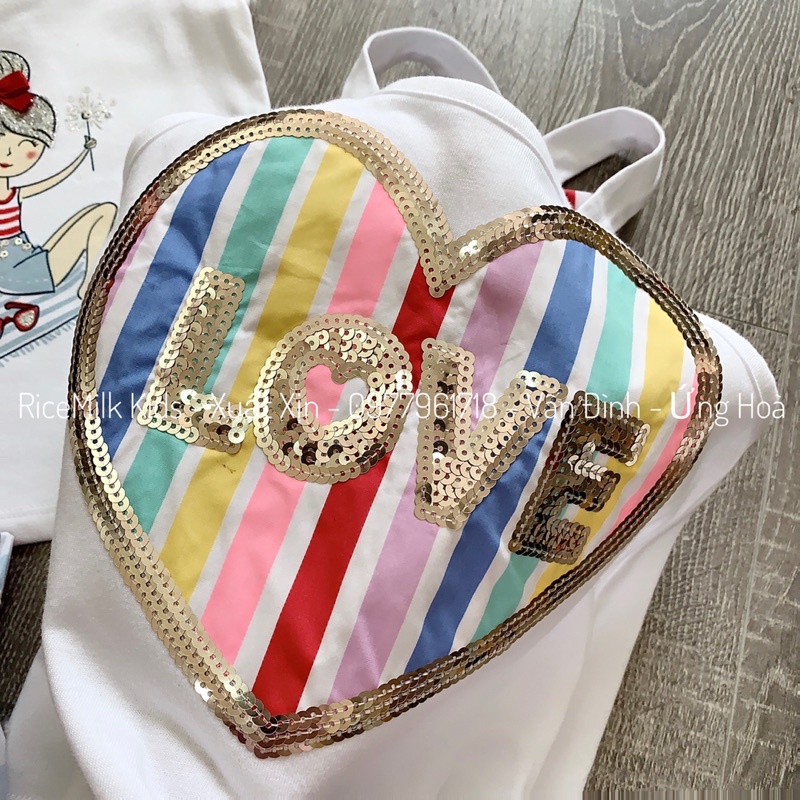Bộ hè cho bé gái áo cotton quần thô xuất dư xịn
