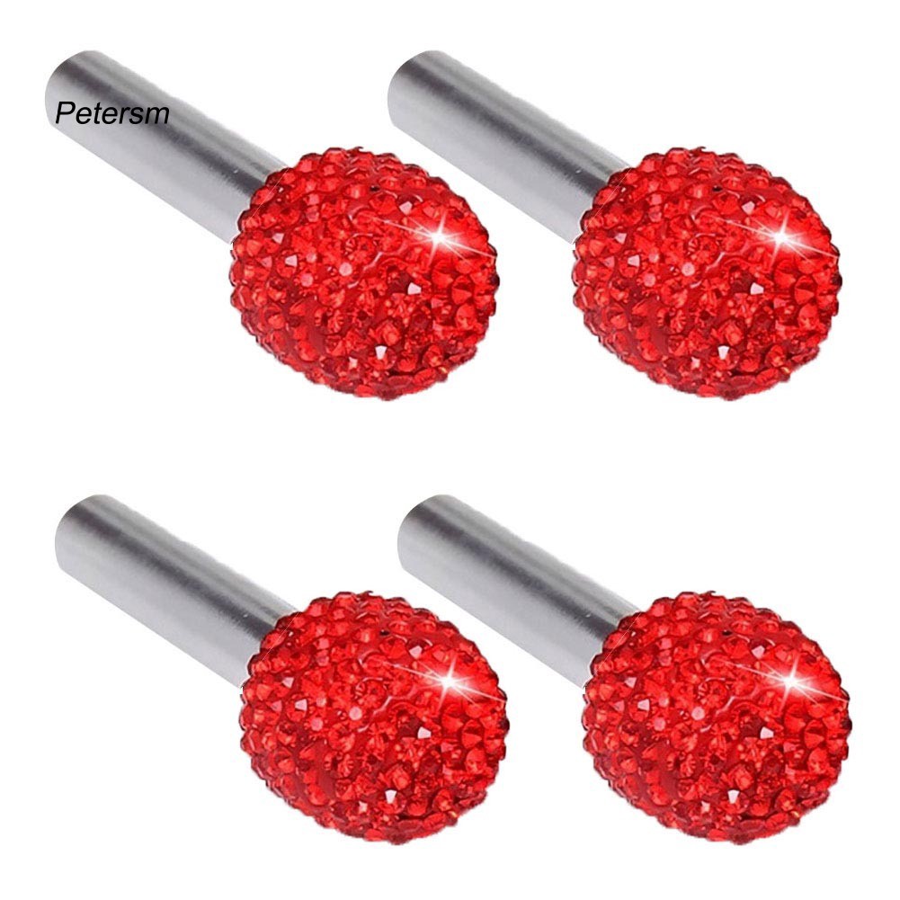Set 4 núm kéo khóa cửa xe hơi đính đá lấp lánh trang trí nội thất xe