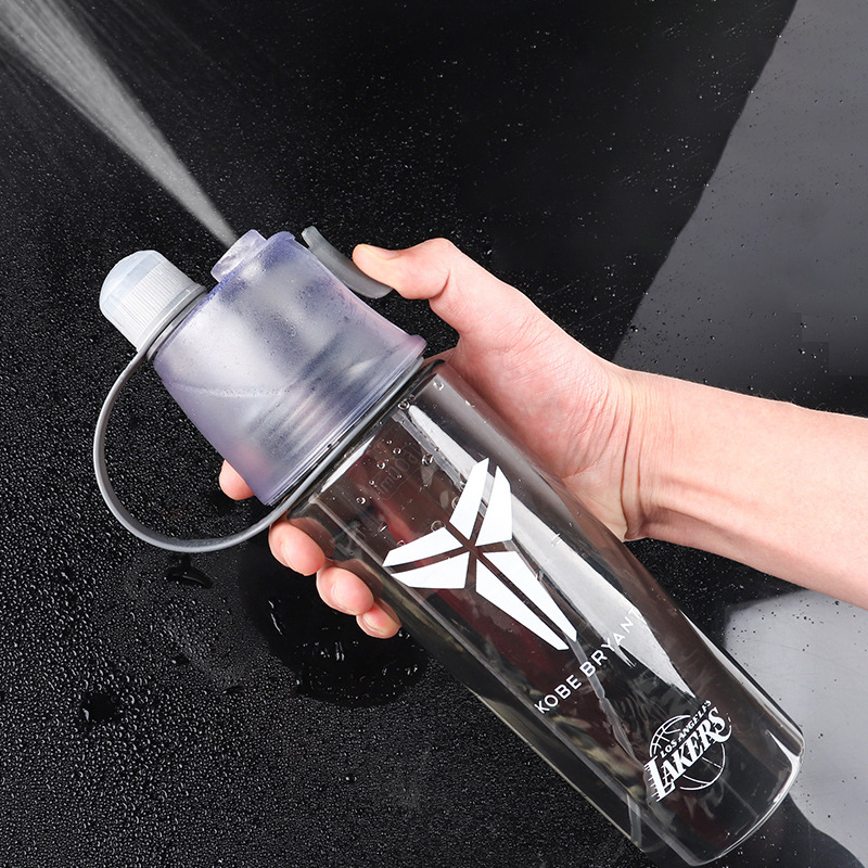 600ml Spray Water Bottle Summer Cool Sport Basketball Kettle BPA Free Gym Fitness Shaker Water Bottles