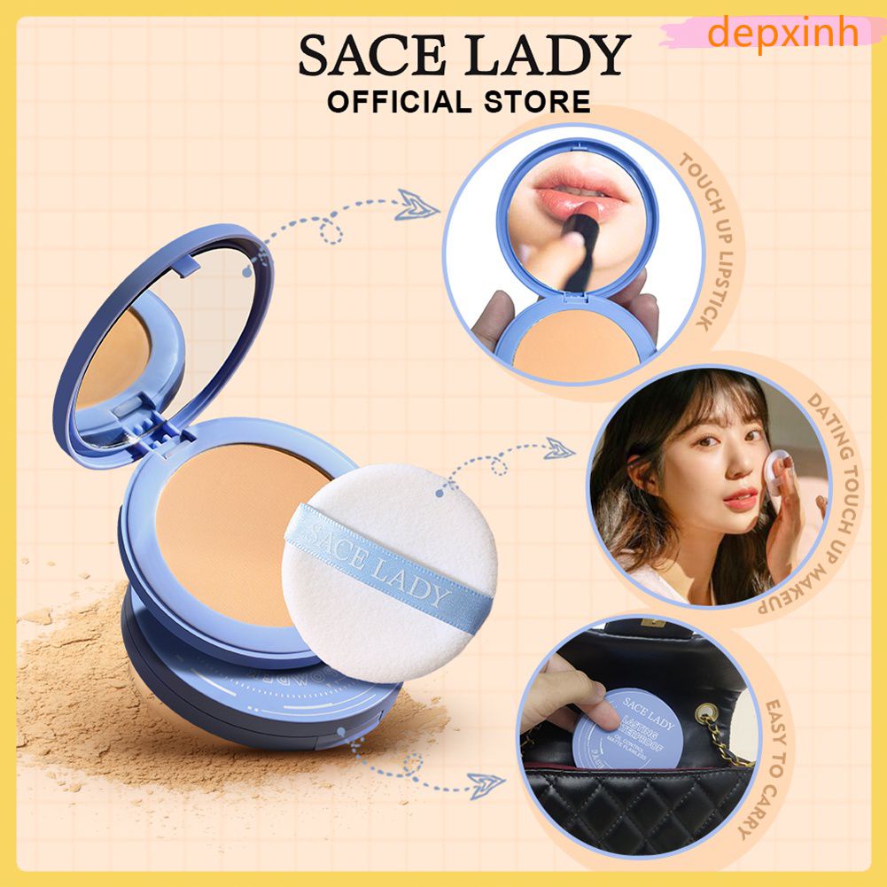 Sace Nữ Lụa Mềm Mại Sương Bột Bánh Lâu Chống Nước Nude Tự Nhiên Trang Điểm 8G