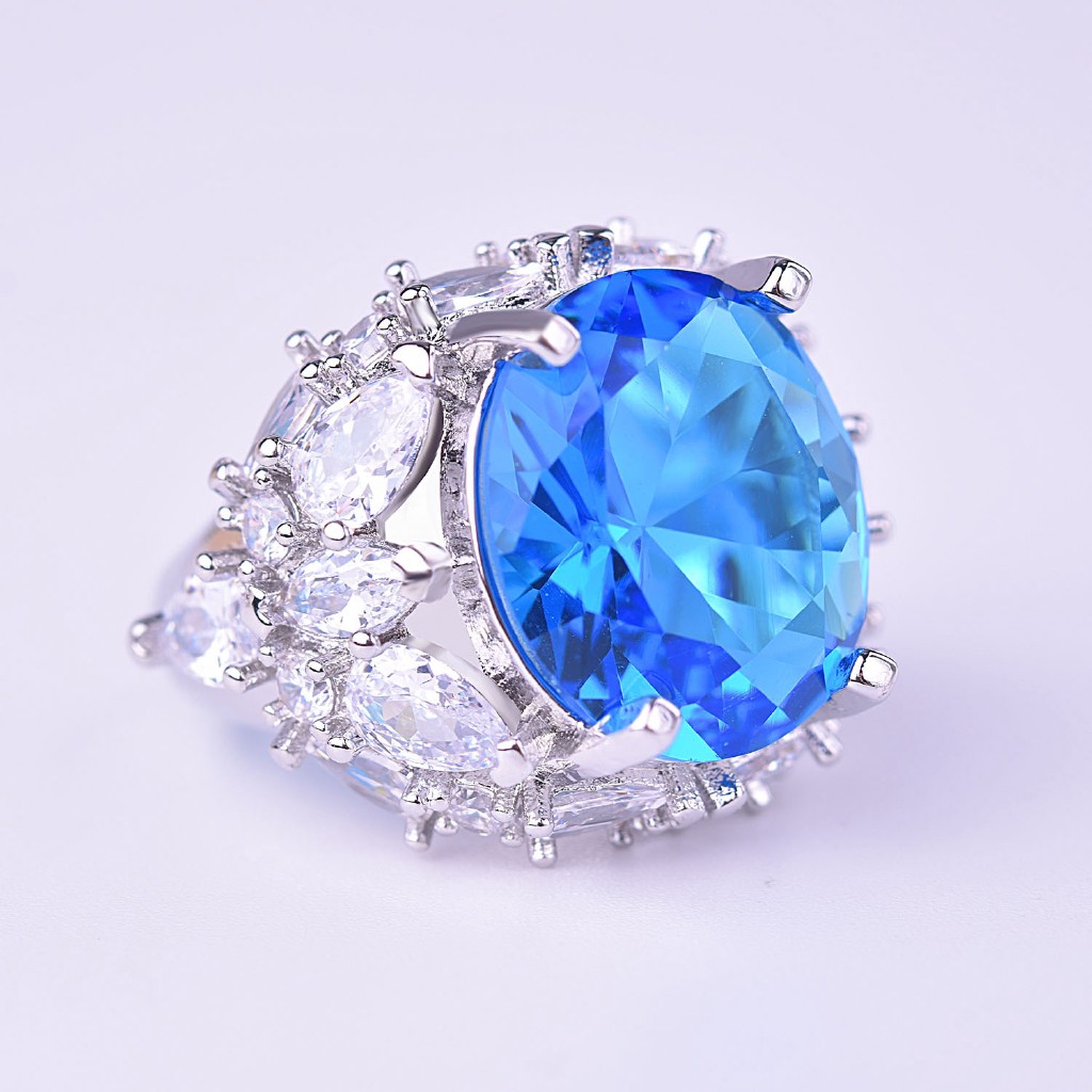 Nhẫn đeo ngón tay đính đá nhân tạo phong cách sang trọng thời trang dành cho nữ