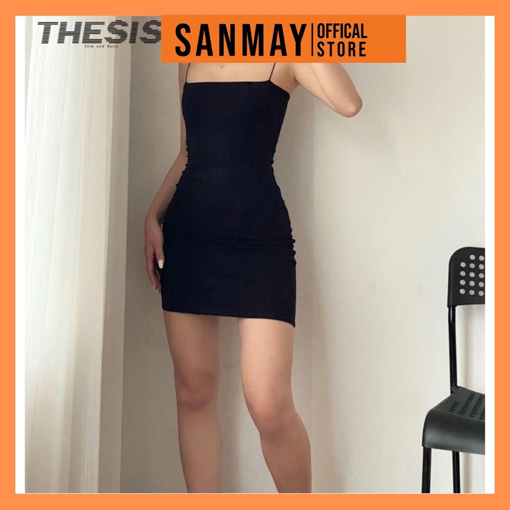 Váy Body 2 Dây SANMAY Đầm Ôm Body Sợi Bún Dáng Dài Sexy Dự Tiệc Cưới Thun Gân Màu Đen Trắng VD059 | BigBuy360 - bigbuy360.vn