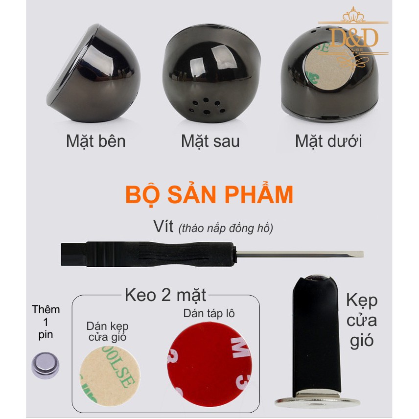 [Có Vinfast] Đồng hồ trang trí xe hơi nhiều logo xe (dán táp lô hoặc gắn cửa gió) - Tặng thêm 1 pin | BigBuy360 - bigbuy360.vn