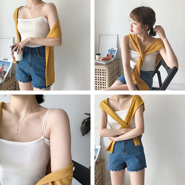 Áo Len Hai Dây Dáng Ôm Thời Trang Mùa Hè Hàn Quốc | BigBuy360 - bigbuy360.vn