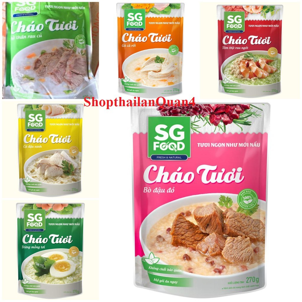 CHÁO TƯƠI DELI SG FOOD 270G (6 VỊ)