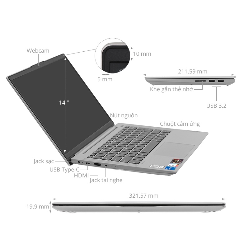 Laptop Lenovo Ideapad 1 - 11IGL05 - Pentium N5030/4GB_DDR4/SSD 256GB/ 11.6''HD/ Win 11/Xám_81VT006FVN- BẢO HÀNH 12 THÁNG | BigBuy360 - bigbuy360.vn