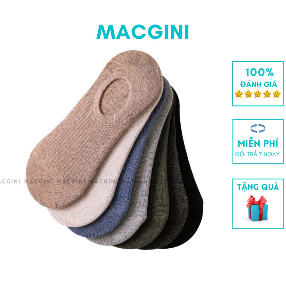 Tất cotton nam nữ unisex MACGINI cổ ngắn 4 mùa chống hôi chân, thoáng khí thấm mồ hôi nhiều màu