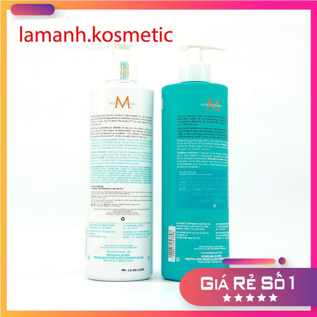 Dầu gội Moisture Hydrat MOROCCANOIL chính hãng dưỡng ẩm phục hồi tóc hư tổn khô sơ 500ml -1000ml