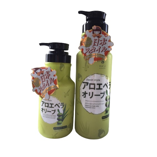 Sữa tắm trắng da, dưỡng trắng toàn thân Hasi Kokeshi Nha Đam Olive 600 - 950 ML