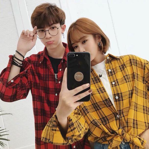 Áo Sơ Mi Flannel Sơ Mi Caro Áo Khoác Nam Nữ Form Rộng Cá Tính Unisex SM11  ྇ ༷