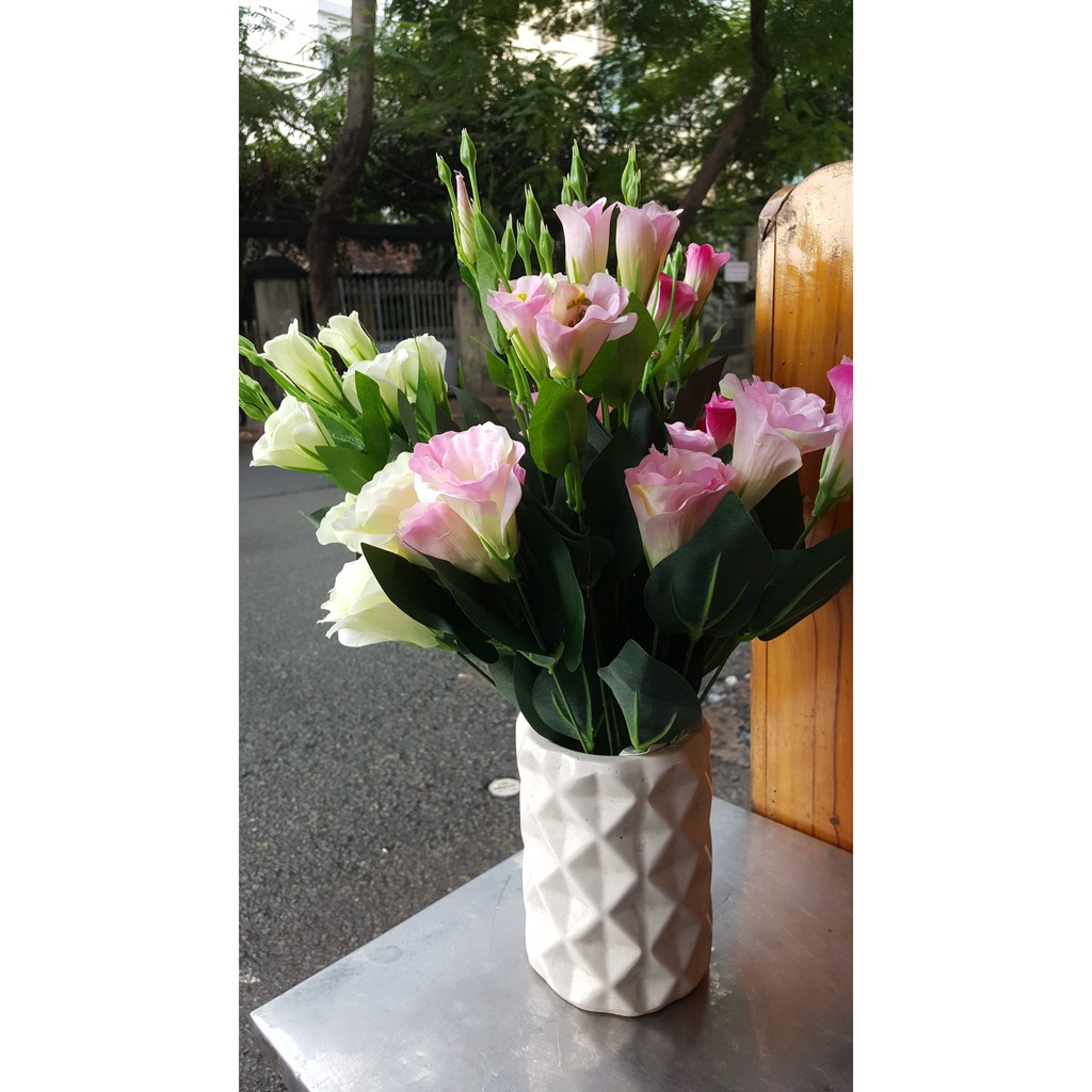 1 bụi Hoa cát tường giả 12 nhánh - Hoa giả - Hương Flower