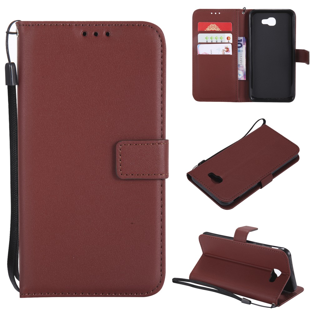 ốp Samsung Galaxy J8 J4 J6 Plus J2 Pro 2018 Case lưng J5 J7 Prime Flip Cover Wallet Leather Card Slots TPU Bumper Bao da