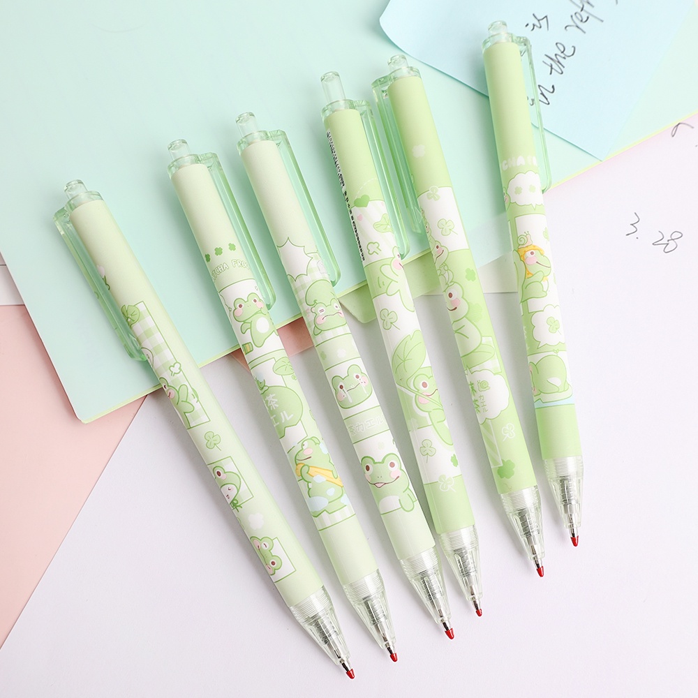 Bút Mực Gel Hình Chú Ếch Dạng Nhấn Dễ Thương Cho Học Sinh/Văn Phòng