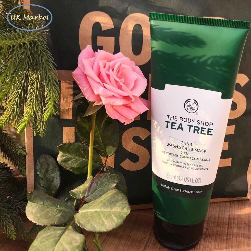 Mặt Nạ Tẩy Tế Bào Chết, Sữa Rửa Mặt 3 Trong 1 The Body Shop 5ml Tea Tree 3-In-1 Wash Scrub Mask