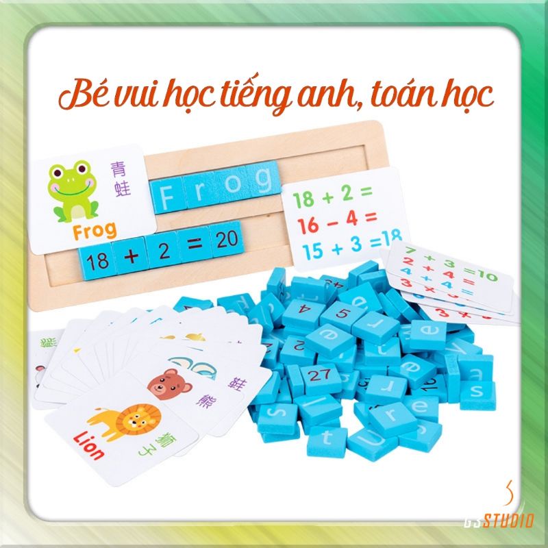 Đồ chơi gỗ montessori giúp bé học số và chữ cái tiếng anh dành cho bé từ 3 tuổi trở lên