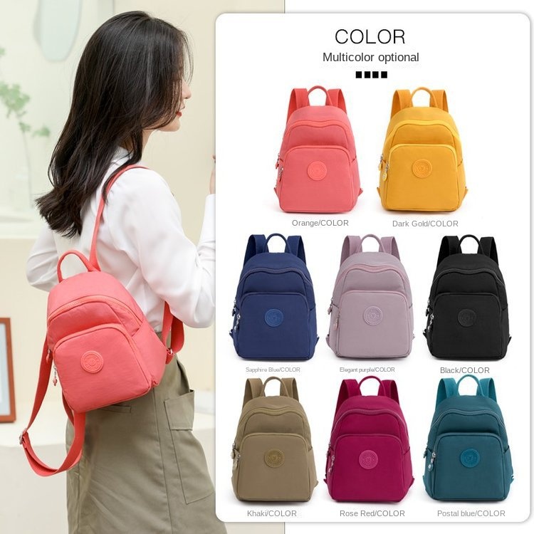 Ba Lô Mini Chống Thấm Nước Bằng Nylon Màu Vàng Thời Trang 2022 Cho Nữ