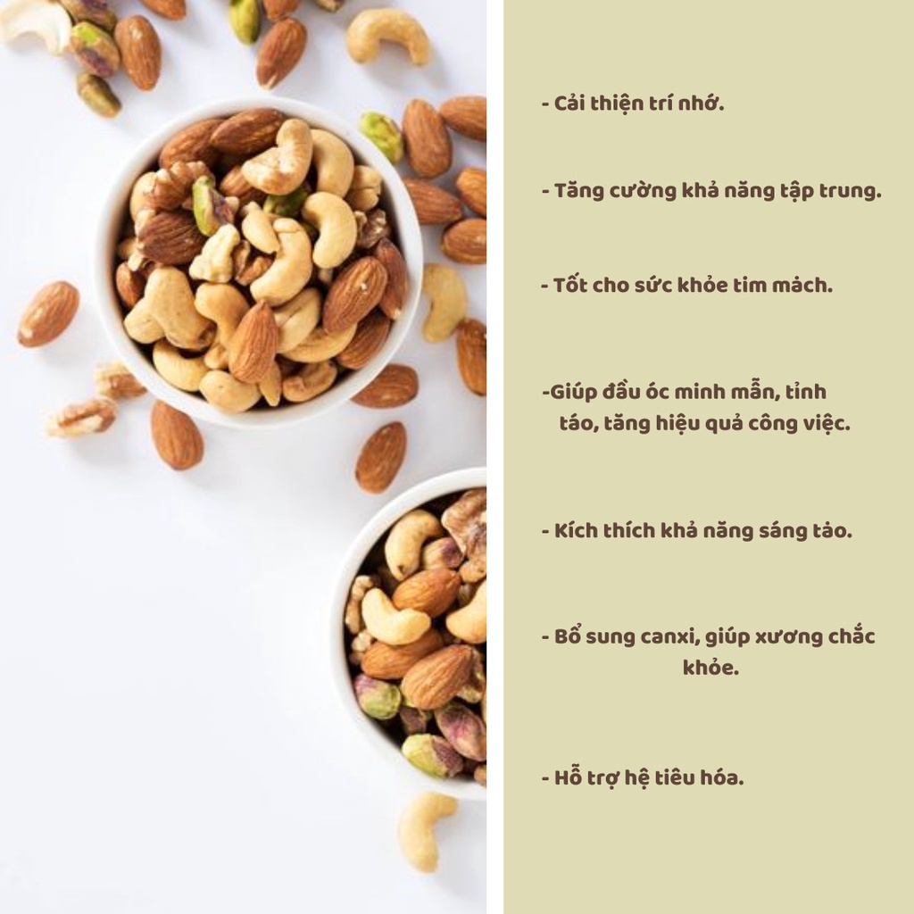 Hạt mix dinh dưỡng sấy khô 6 loại hạt tiện lợi Đặc sản Tây Nguyên - True nuts