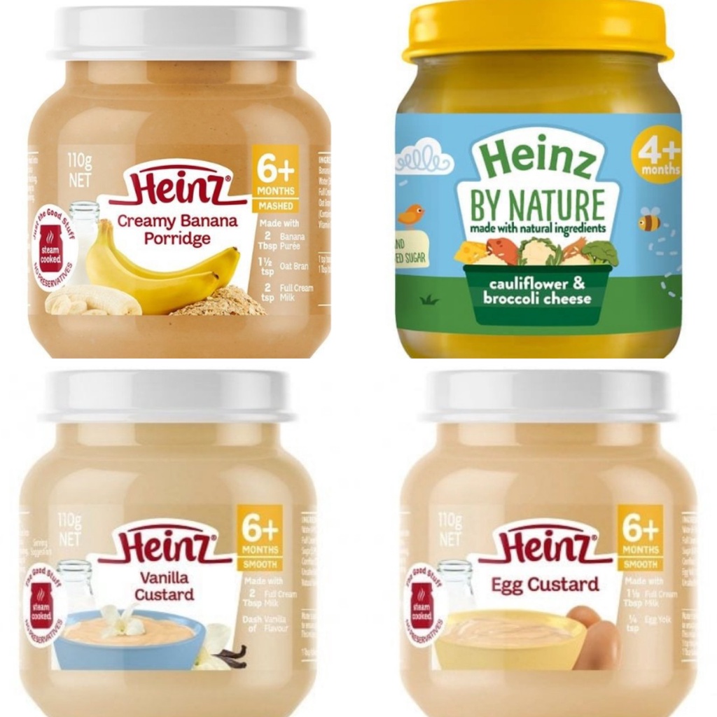 (Date 2022-2023)Trái Cây Nghiền Và Váng Sữa Heinz 110g Nhiều Vị Cho Trẻ Từ 4M - 6M