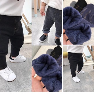Quần giả jean lót lông ấm cho bé