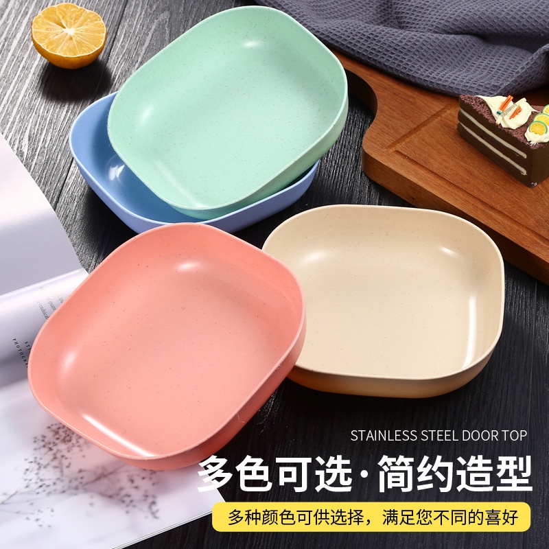 Set 8 cái dĩa nhựa lúa mạch cao cấp, set 8 cái dĩa lúa mạch tone PASTEL siêu dễ thương