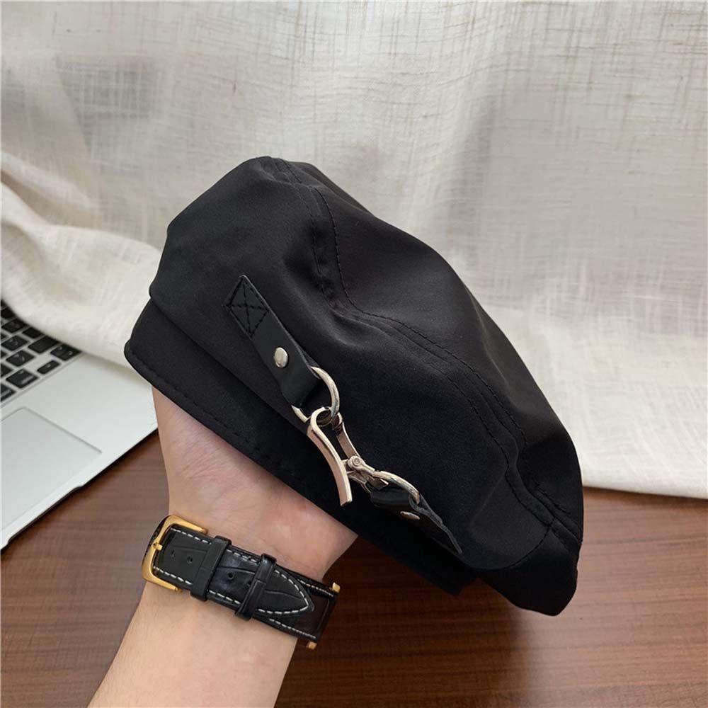 Mũ Beret Đính Khóa Kim Loại Phong Cách Retro Cho Nữ