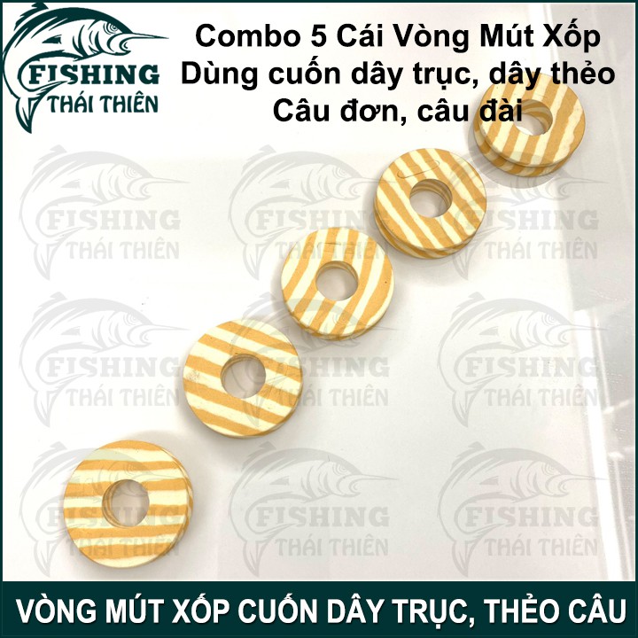 Combo 5 Cái Vòng Mút Xốp Dùng Cuốn Dây Trục Câu Đài Thẻo Câu Cá