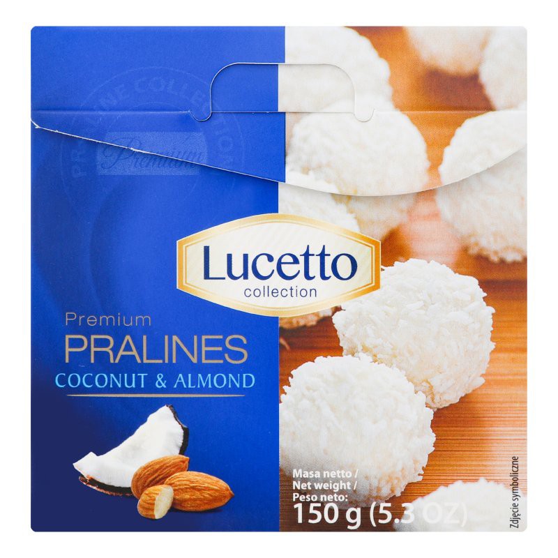 Kẹo socola dừa Lucetto Coconut & Almond hộp 150gr