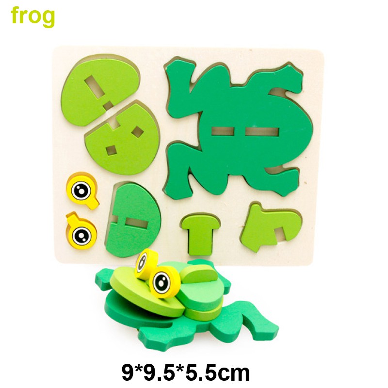 Bộ Xếp Hình 3d Bằng Gỗ Hình Hoạt Hình Cho Trẻ Em