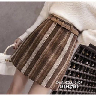 Chân váy dạ chữ A sọc dọc