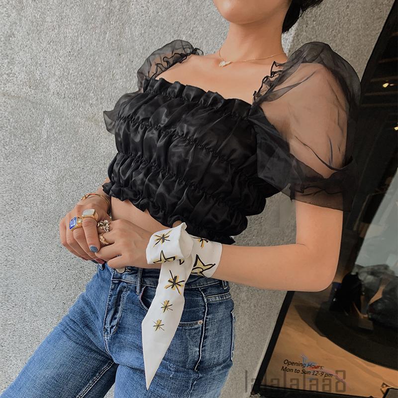 Áo Croptop tay phồng phong cách vintage | BigBuy360 - bigbuy360.vn