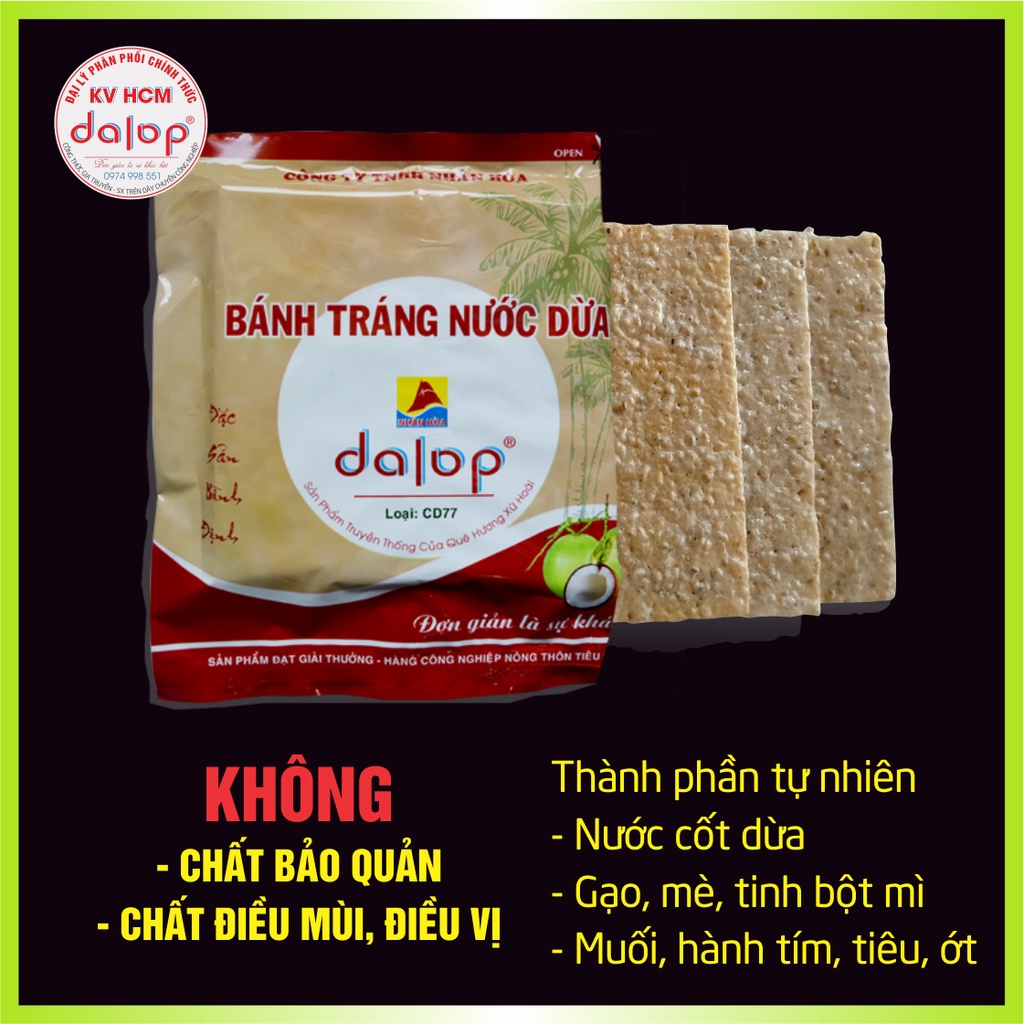 COMBO 5 bịch  bánh tráng nước dừa nướng sẵn Dalop - Bánh mới mỗi ngày - Chính gốc Cty TNHH Nhân Hòa - Bình Định
