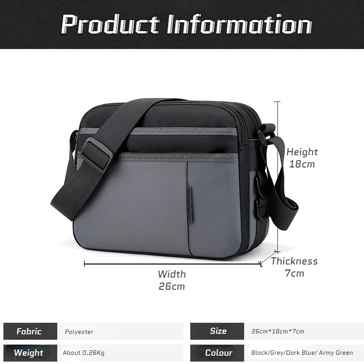 Túi đeo chéo CHAIKA KILTER CK104 vải nylon chống thấm nước sức chứa lớn
