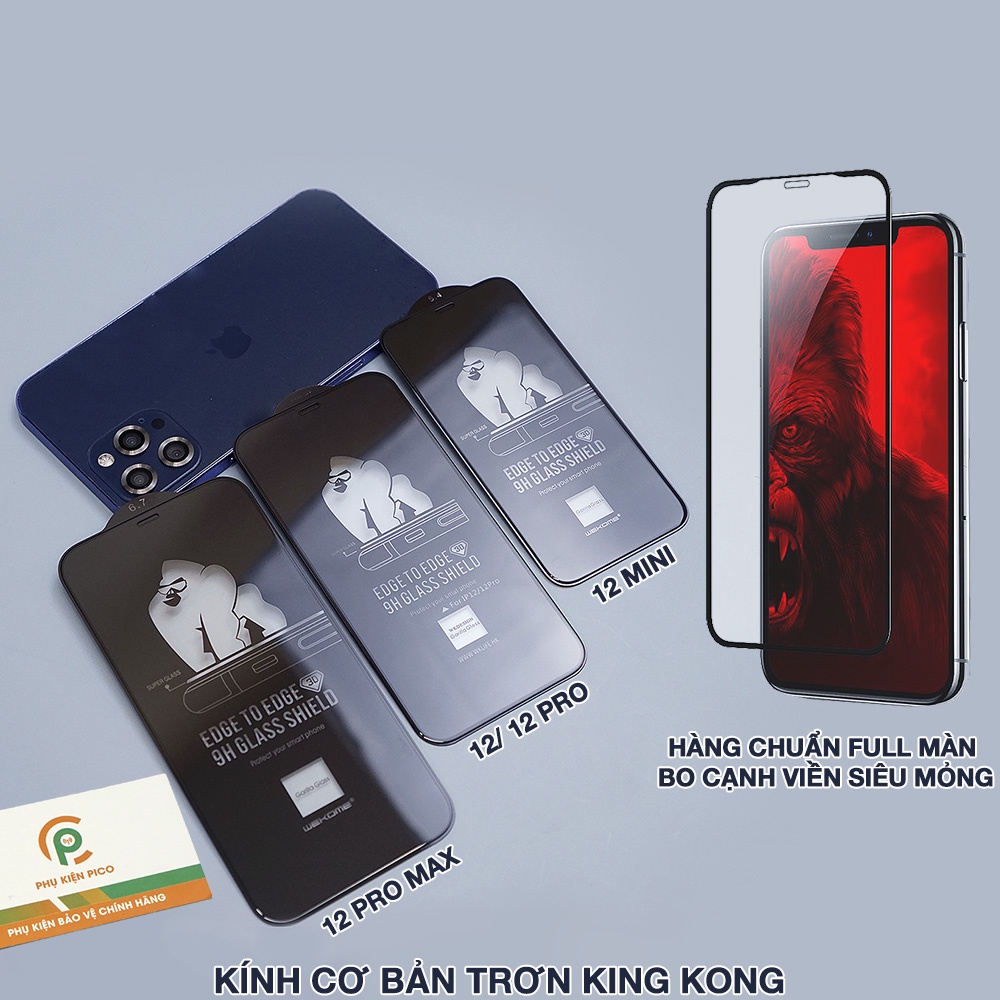 Kính cường lực Iphone 12 Mini / 13 Pro Max chính hãng KingKong Nillkin Gor full màn hình trong suốt cho Iphone 12 Mini