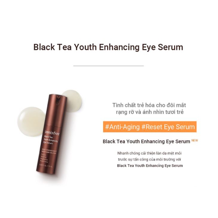 [Mã COSIF11 giảm 10% đơn 400K] Tinh chất dưỡng da vùng mắt từ trà đen innisfree Black Tea Youth Enhancing Eye Serum 15ml | BigBuy360 - bigbuy360.vn