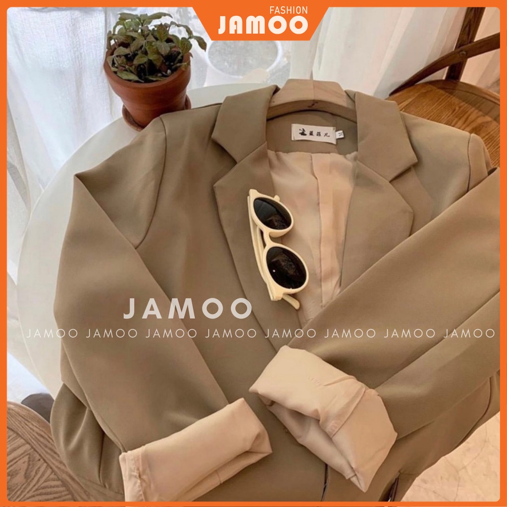 ÁO VEST NỮ , ÁO BLAZER HÀN QUỐC 2 LỚP TÚI NẮP JAMOO(ảnh thật/sẵn/có video)
