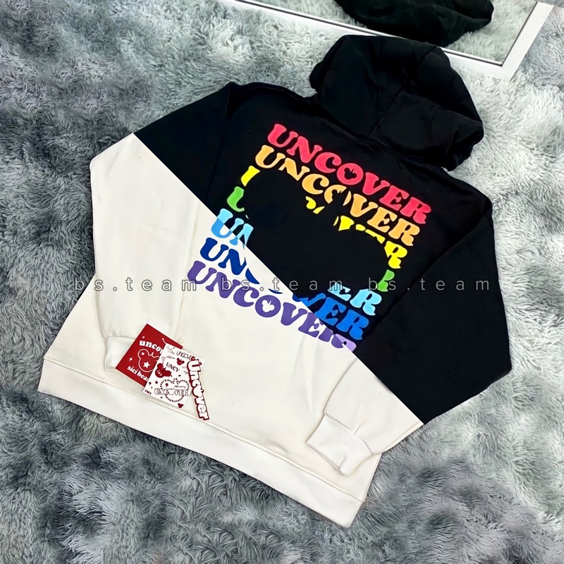 [Uncover Chính Hãng] Áo hoodie BASIC V2 𝗨𝗡𝗖𝗢𝗩𝗘𝗥 hai màu trắng - đen kèm tote
