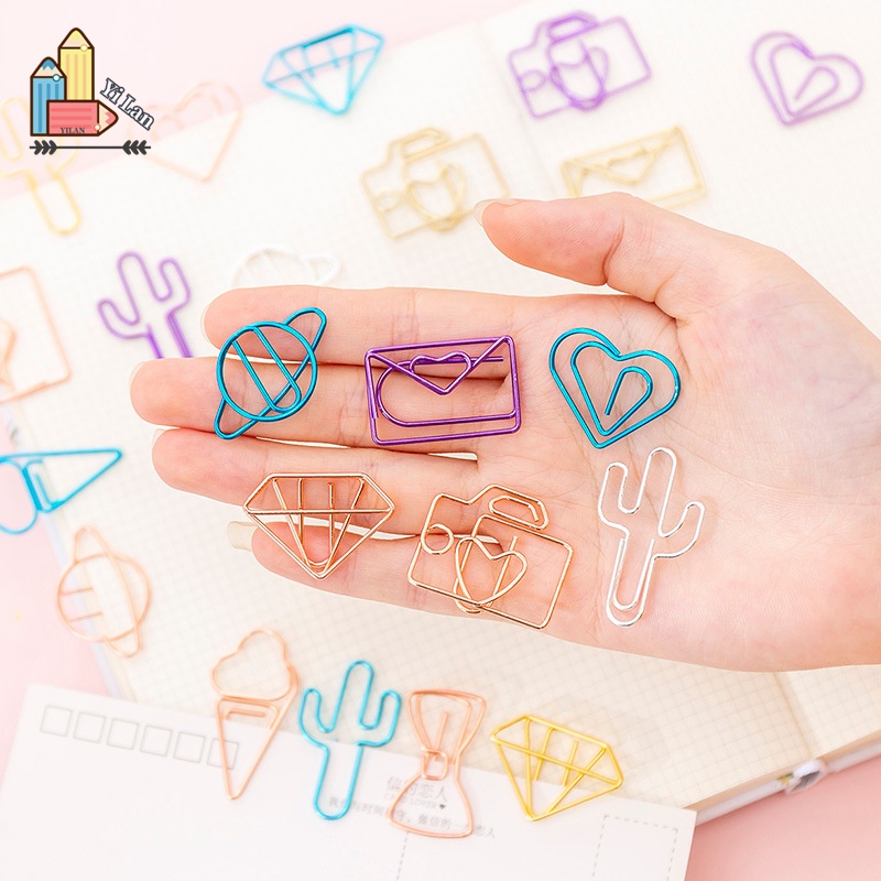 Set 10 Kẹp Giấy Đánh Dấu Bằng Kim Loại Nhiều Màu Sắc