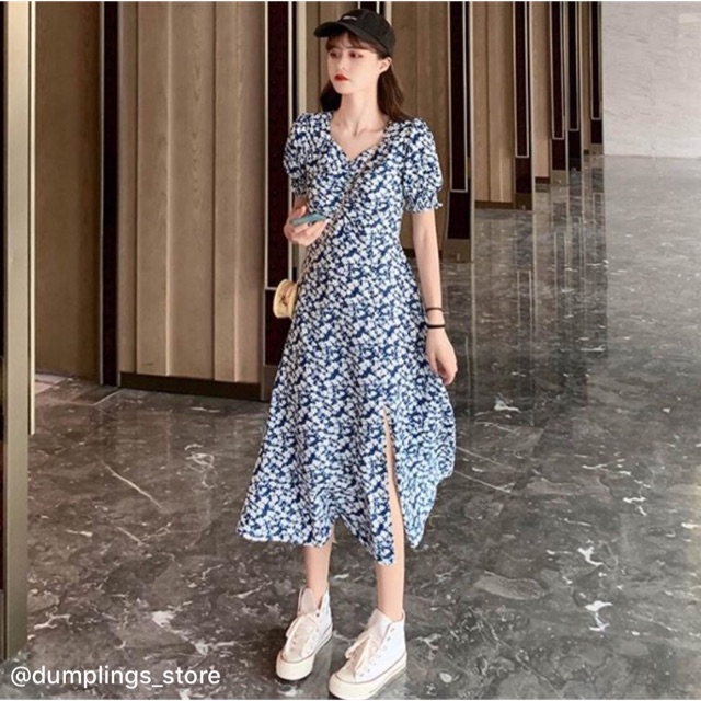 Váy dáng dài xẻ tà