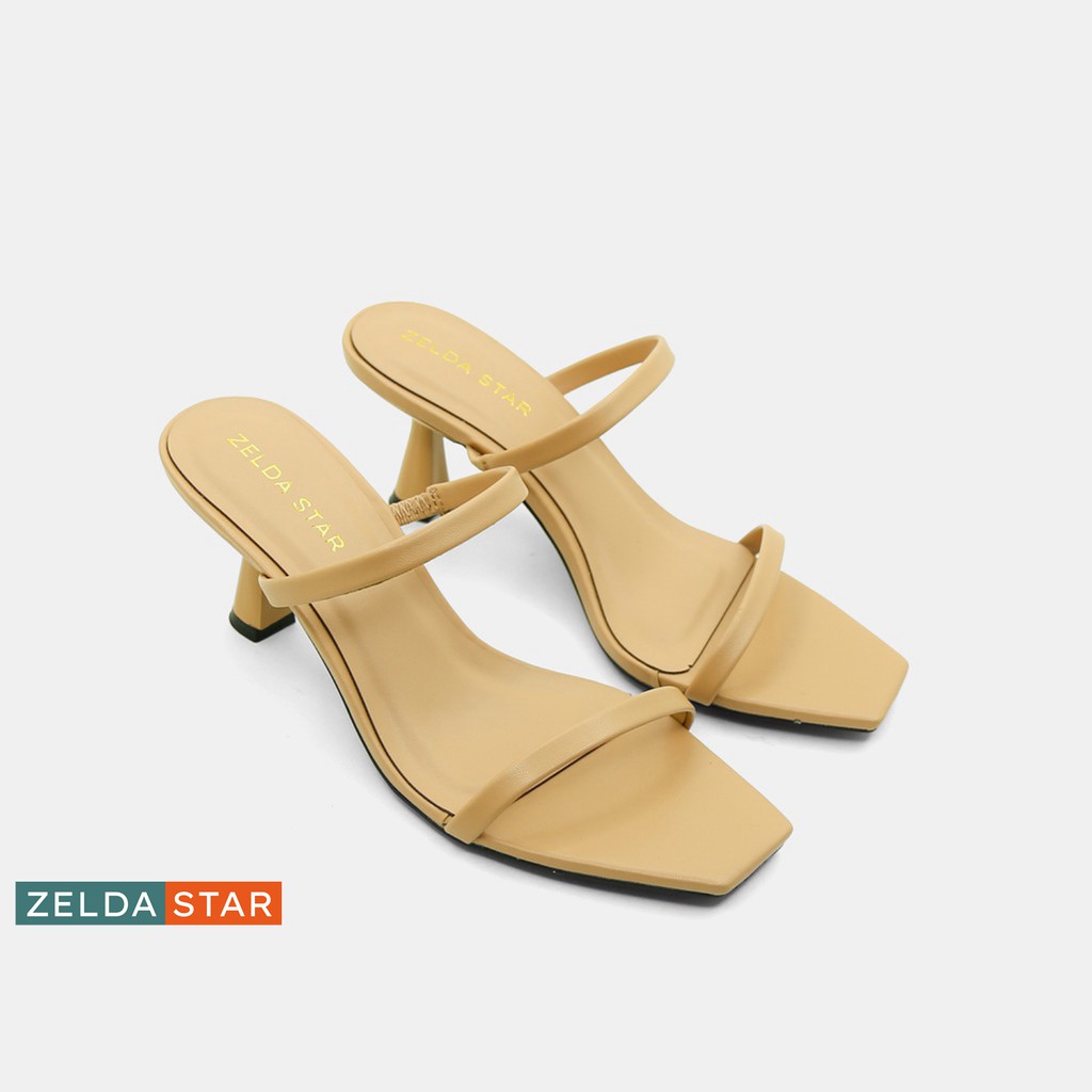 Guốc mũi vuông Zelda Star gót cao 6cm phối quai mảnh - GN0350121