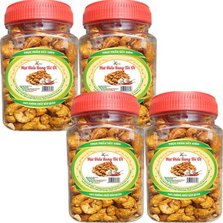 Combo 4 hũ điều rang tỏi ớt giòn ngon hiệu SK FOOD - mỗi hũ 250g