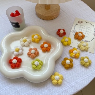 Bông hoa handmade làm từ len, ghim cài áo bông hoa trang trí, Flower Crochet