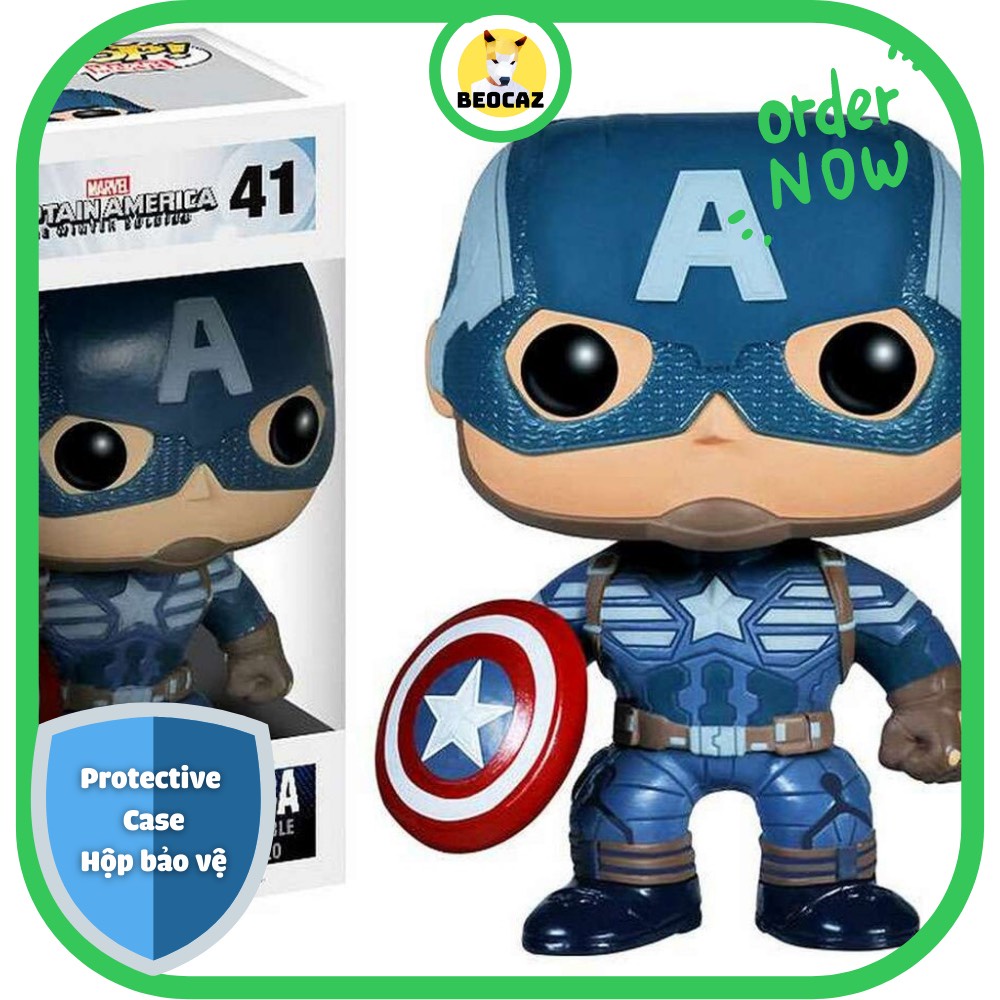 [Ship Hỏa Tốc] [Tặng Hộp Bảo Vệ] [Chính hãng] Mô hình Funko Pop Captain America Đội Trưởng Mỹ Avengers No.41 cùa Marve